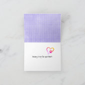 Carte Pawprint En vichy pourpre Coeur pour la perte de c (Intérieur)