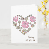 Carte Pawprint Heart for Pet Loss (Fleur jaune)