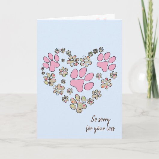 Carte Pawprint Heart for Pet Loss (Devant)