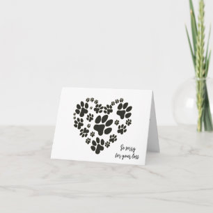Carte Pawprint Heart for Pet Loss Sympathy