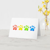 Carte Paws colorés (Fleur jaune)
