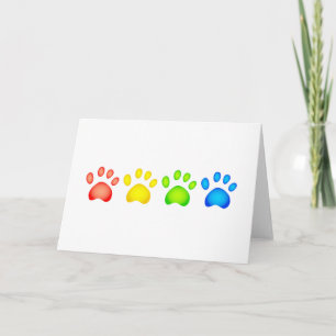 Carte Paws colorés