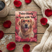 Carte Paws-itively in Love Golden Retriever Valentine's 