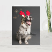Carte "Paws & Joy" : Joyeux Noël avec un chien ado (Dos)