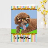 Carte Pawsitive Birthday Red Pooda in Shades (Fleur jaune)
