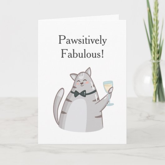 Carte Pawsitively Fabulous Funny Cat Greeting (Devant)