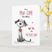 Carte Pawsome Chien Animal de compagnie Maman Fête des M (Fleur jaune)