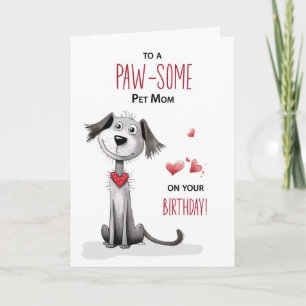 Carte Pawsome Chien Animateur Maman Funny Whimsical Anni