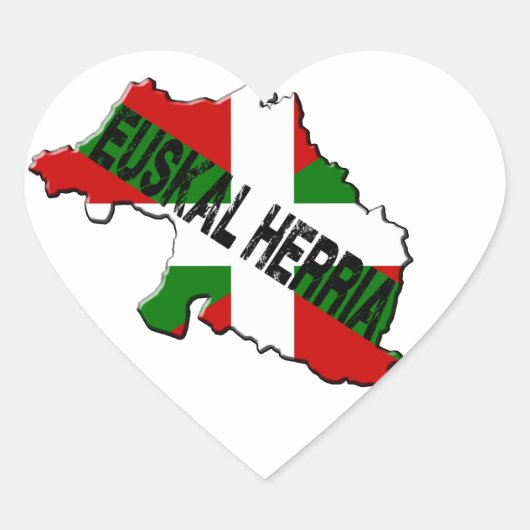 Carte pays basque/drapeau euskal herria hart sticker (Voorkant)