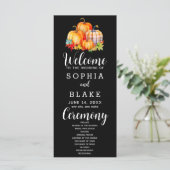 Carte Pays Citrouilles Plaid Fall Black Wedding Programm (Debout devant)