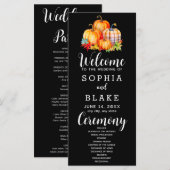 Carte Pays Citrouilles Plaid Fall Black Wedding Programm (Devant / Derrière)