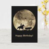 Carte Pays Cowboy Western Joyeux anniversaire (Fleur jaune)