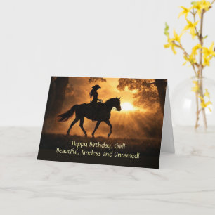 Carte Pays de cowgirl humour western anniversaire