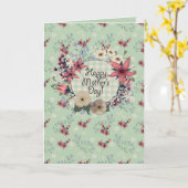 Carte Pays Floral En vichy Check Mint Green | Mère (Fleur jaune)