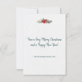 Carte Pays rustique hiver Floral Bois Joyeux vacances (Dos)