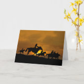 Carte Pays Western Cowboy Joyeux Anniversaire (Fleur jaune)