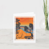 Carte Paysage Abstrait de Forêt au Coucher du Soleil Rét (Devant)