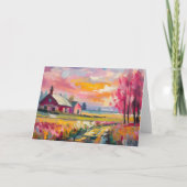 Carte Paysage agricole d'automne Art Abstrait moderne (Devant)