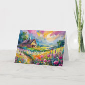 Carte Paysage agricole fleur sauvage Art Abstrait modern (Devant)