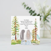 Carte Paysage aquarelle avec 2 filles message personnali (Debout devant)