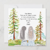 Carte Paysage aquarelle avec 2 filles message personnali (Devant)