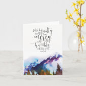 Carte Paysage aquarelle avec écriture biblique (Fleur jaune)