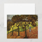 Carte Paysage, arbres et figures par Vincent van Gogh (Devant / Derrière)