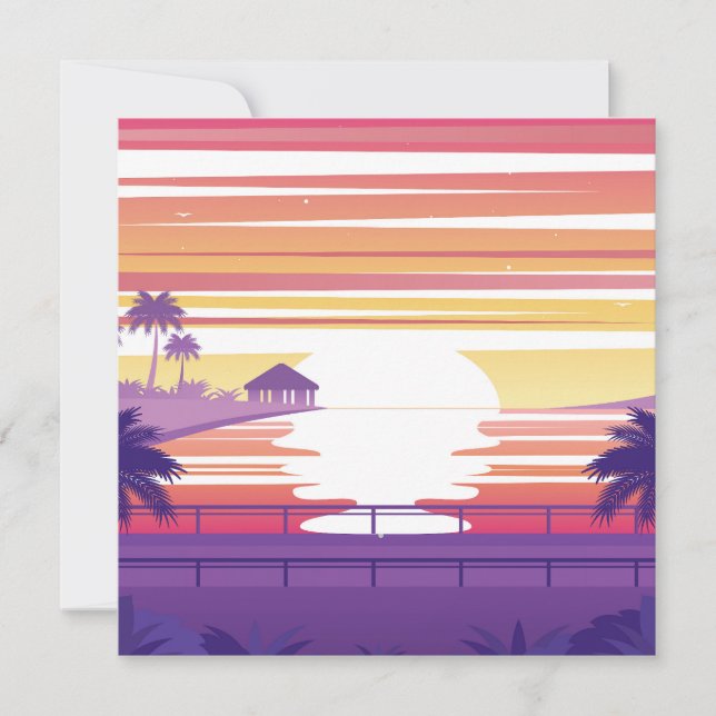 Carte Paysage au coucher du soleil (Devant)