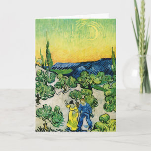 Carte Paysage avec couple Marche par Vincent van Gogh