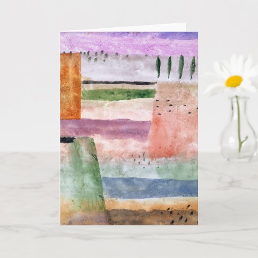 Carte Paysage avec peupliers - Paul Klee - Art Abstrait (Petite plante)