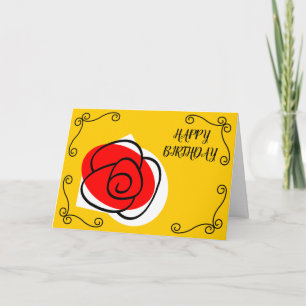 Carte Paysage d'anniversaire Coins de rose espagnole