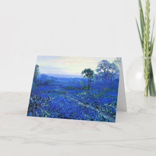 Carte Paysage de Bluebonnet avec cactus et laurier de mo (Devant)
