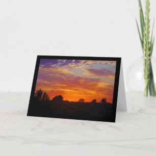 Carte Paysage de coucher de soleil enflammé