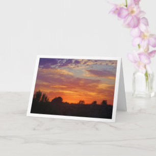 Carte Paysage de coucher de soleil enflammé