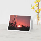 Carte Paysage de coucher de soleil rose (Fleur jaune)