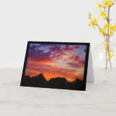 Carte Paysage de coucher de soleil violet (Fleur jaune)