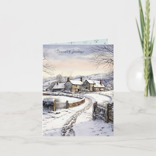 Carte Paysage de la maison de neige Noël (Devant)