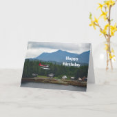 Carte Paysage de l'Alaska photo anniversaire (Fleur jaune)