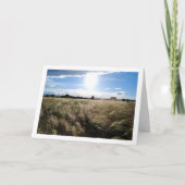 Carte Paysage de lever de soleil dans l'herbe de campagn (Devant)