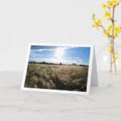 Carte Paysage de lever de soleil en herbe rurale (Fleur jaune)