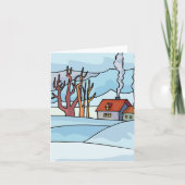 Carte Paysage de maison d'hiver (Devant)