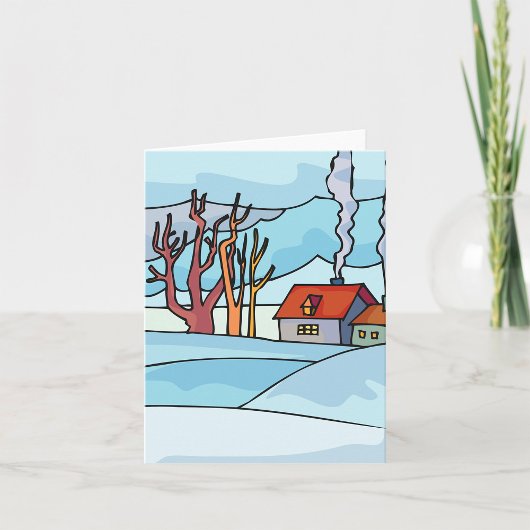 Carte Paysage de maison d'hiver