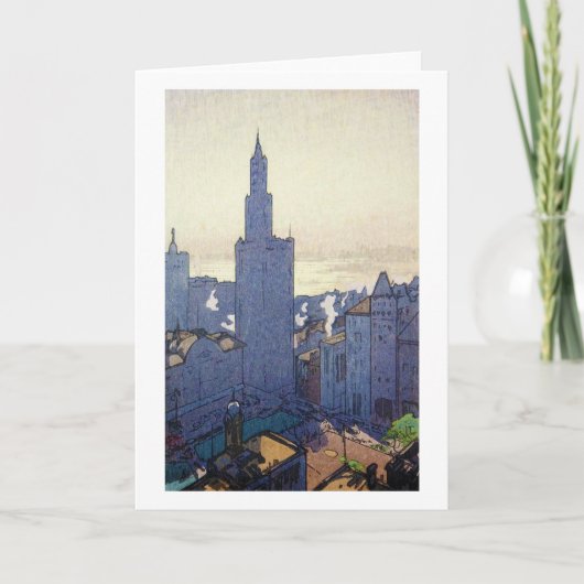 Carte Paysage de New York, Hiroshi Yoshida, coupe de boi (Devant)