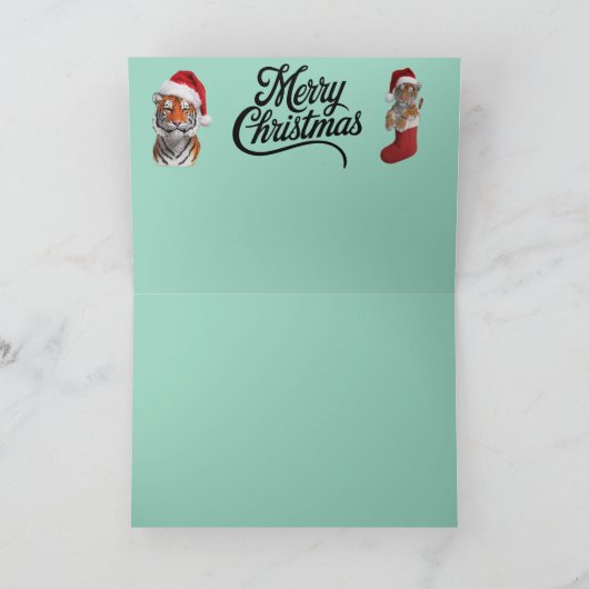 Carte Paysage de Noël du tigre (Intérieur)