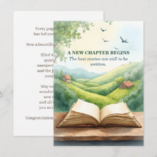 Carte Paysage de nouveau chapitre à livre ouvert pour la