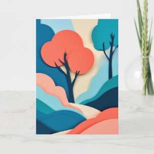Carte Paysage de papier en couches