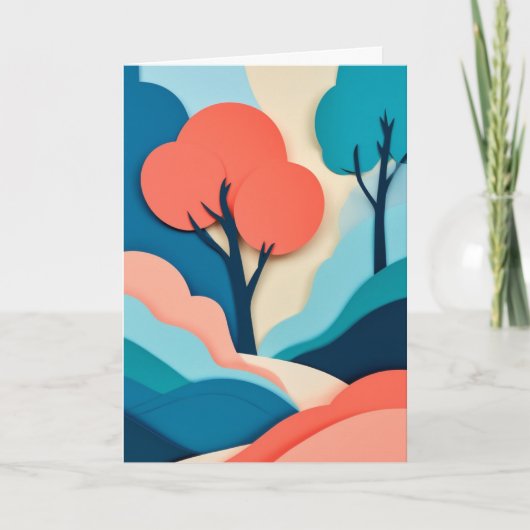 Carte Paysage de papier en couches (Devant)