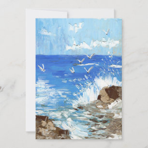 Carte Paysage de rivage aux vagues océaniques