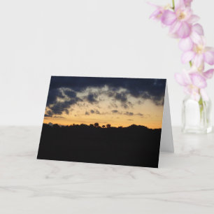 Carte Paysage de silhouette de coucher de soleil
