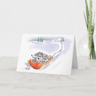 Carte Paysage De Vacances D'Hiver De Mic, Mac Et M